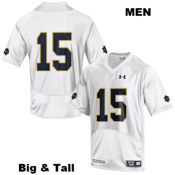 Men's NCAA Notre Dame Fighting Irish #15 Phil Jurkovec Stitched College Under Armour Authentic White Big & Tall No Name Football Jersey JG10C77VS